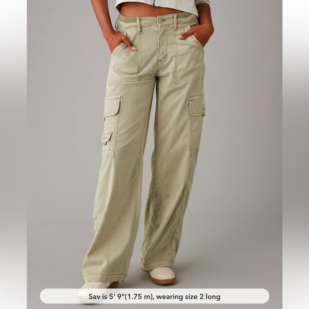 AE Dreamy Drape Stretch Cargo Super High-Waisted Baggy Wide-Leg Pant